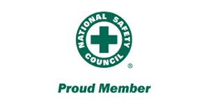 Het „Proud Member“-logo van de National Safety Council, met een groen logo in de vorm van een medisch kruis op een witte achtergrond.